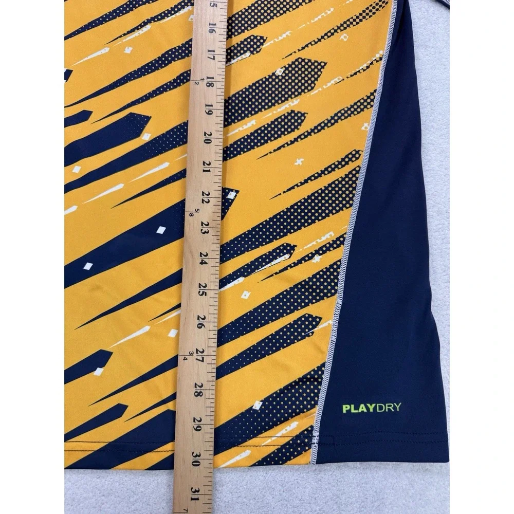 Reebok Pullover Shirt Men XL Blue Yellow Blues Center Ice‎ Collection LS